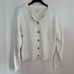 Lucky Brand Women's Cream Button-Up Cardigan